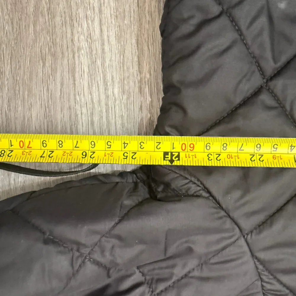 The North Face Men's Black Full Zip Diamond Quilted Jacket Pocket Outerwear - XL